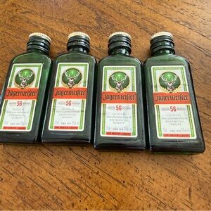 LOT Jager JAGERMEISTER Germany 20ml Mini Miniature Green Bottles EMPTY Bar Hotel